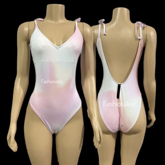 Victorias Secret Pink Active Gym to Swim One-piece Swimsuit Tie Dye Large - Picture 1 of 3